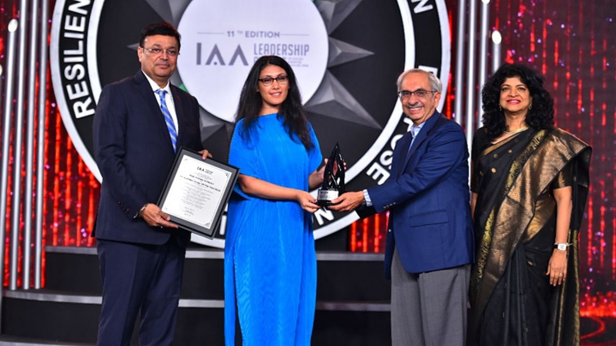 Avinash Pandey, President, IAA, Roshni Nadar Malhotra, Chairperson – HCL Technologies, Nadir B Godrej, Jury Chairperson – IAA Leadership Awards and Nandini Dias, Chairperson, Leadership Awards 